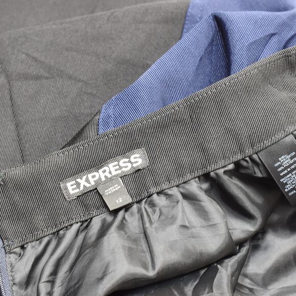 Express Women's Flare Skirt Colorblock Zip Polyester Multicolor Size 12 - Picture 7 of 8